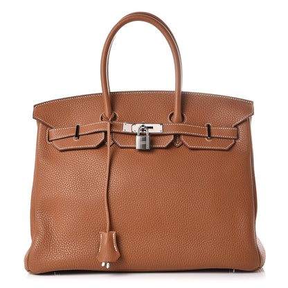 Hermes Taurillon Clemence Birkin 35 Gold 1 of 12