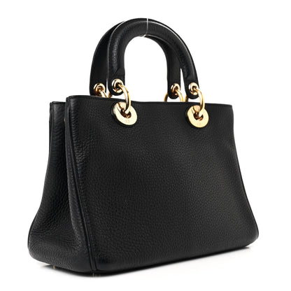 Christian Dior Bullcalf Small Diorissimo Tote Black Rose Indien 3 of 11