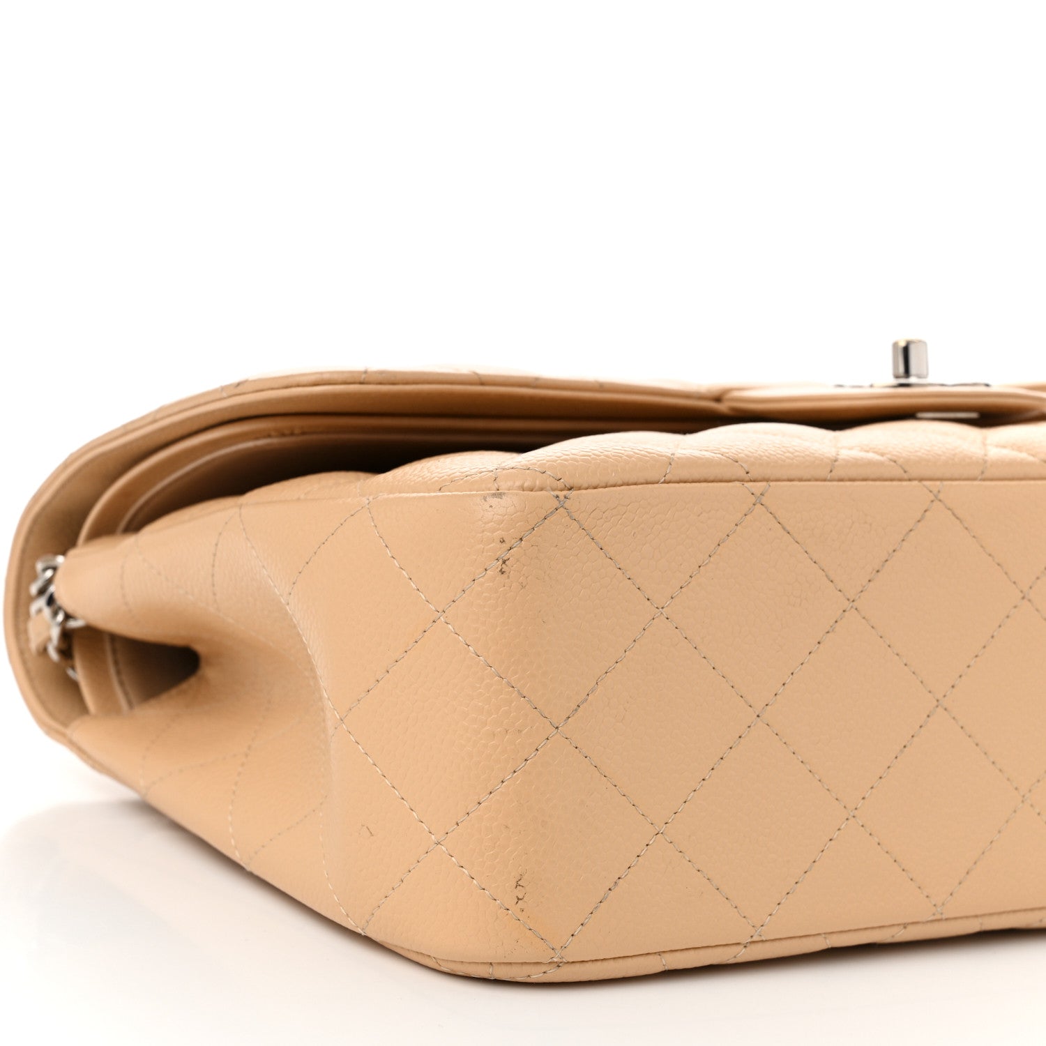 Chanel Caviar Quilted Jumbo Double Flap Beige 9 of 13