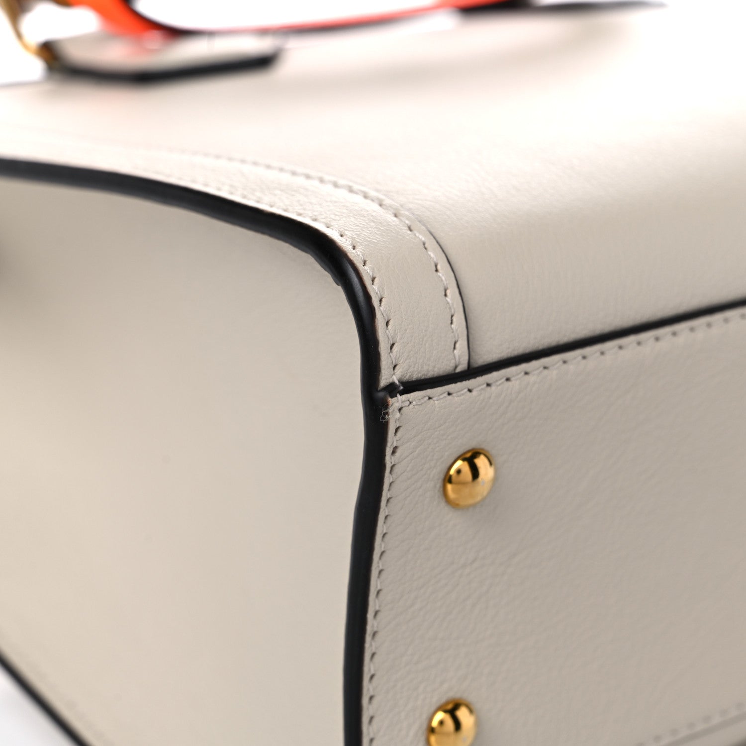 Gucci Wonka Grain Calfskin Small Diana Tote Bag Mystic White Orange Fluo 9 of 16