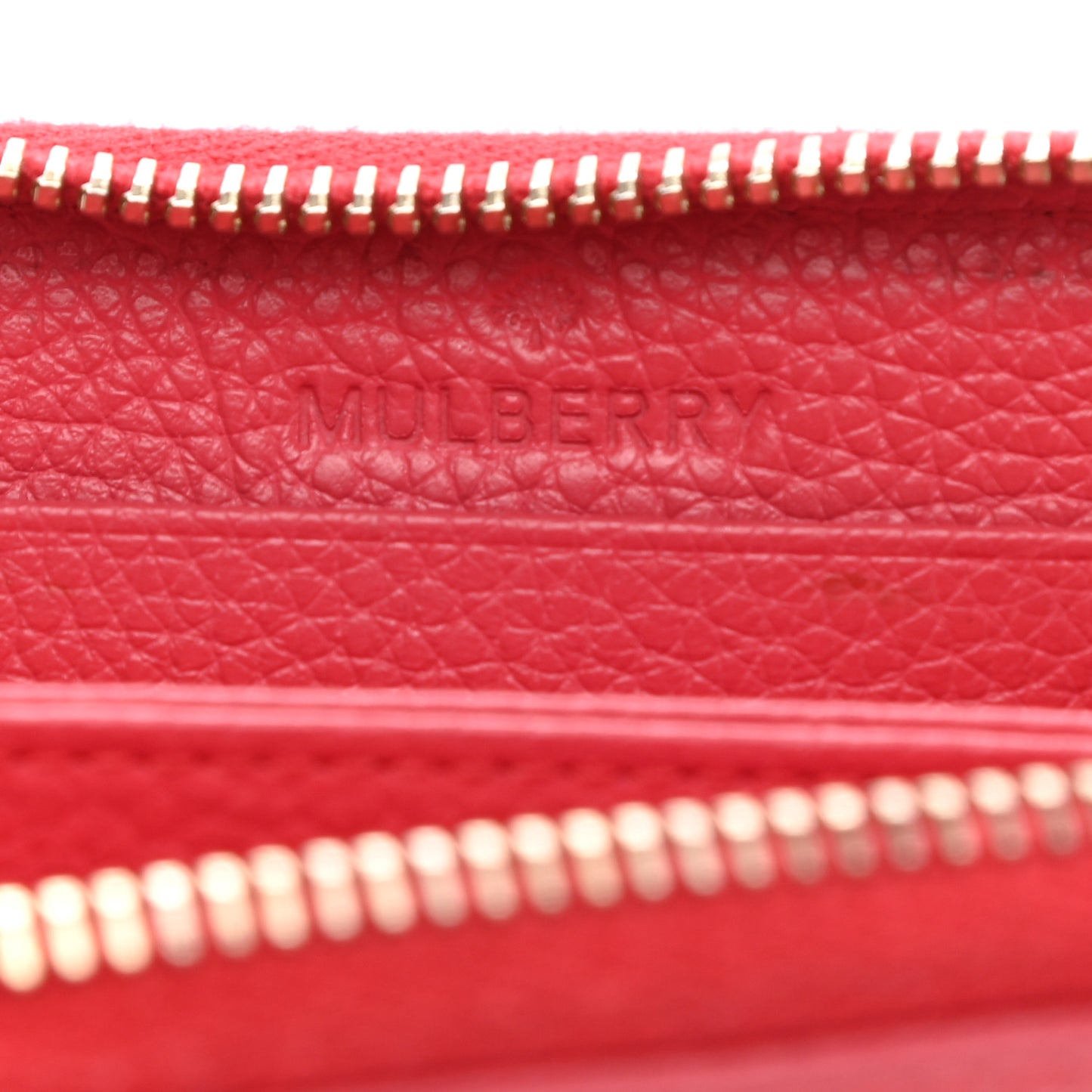 Small Classic Grain Compact Zip Wallet Deep Pink