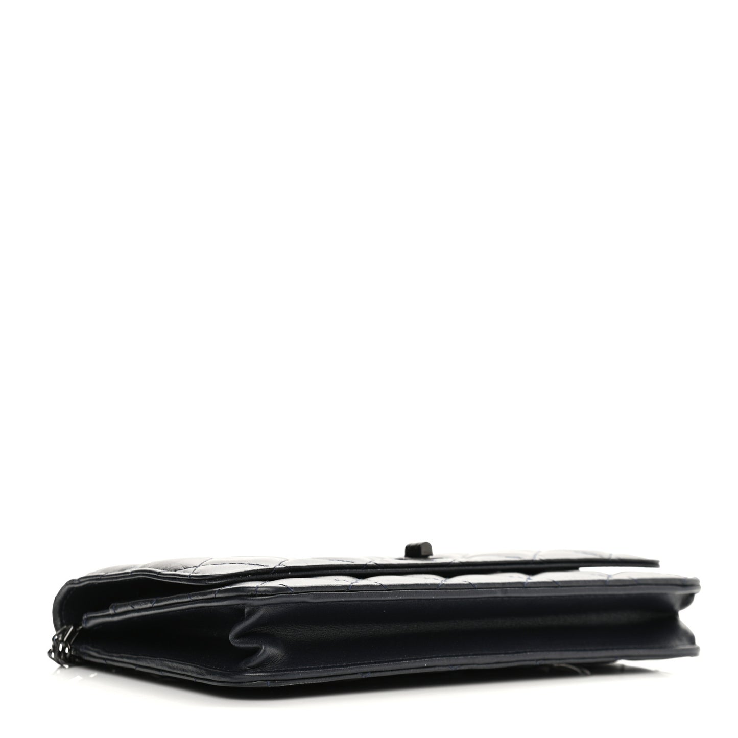 Aged Calfskin Quilted Reissue Wallet On Chain WOC Navy