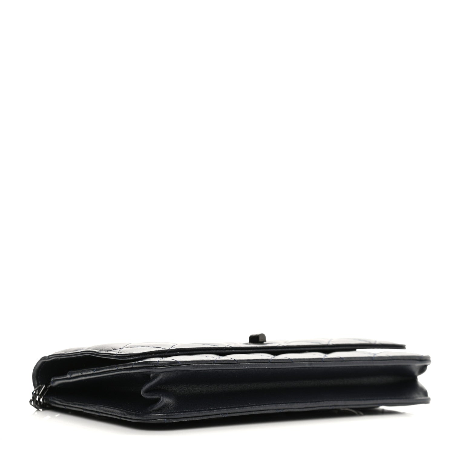 Chanel Aged Calfskin Quilted Reissue Wallet On Chain WOC Navy 4 of 12