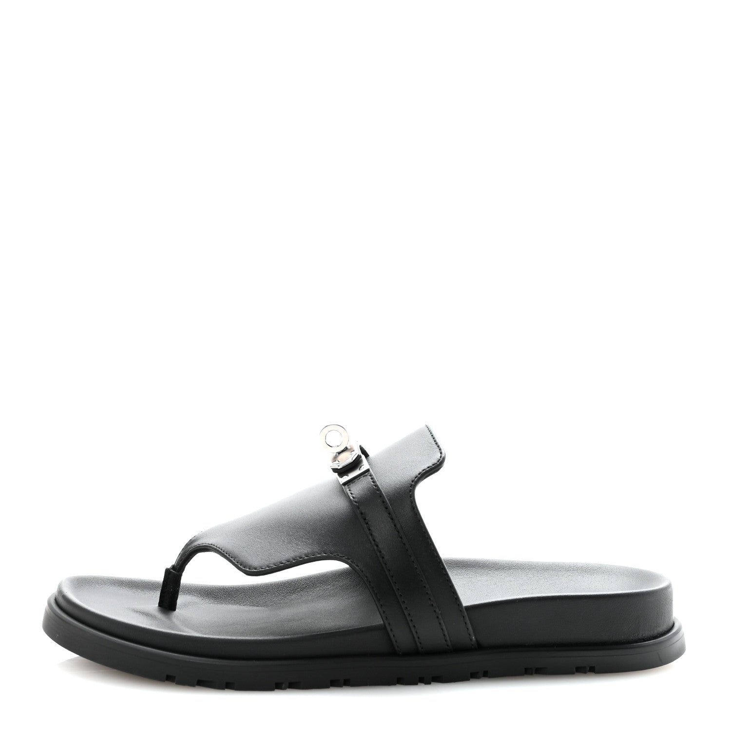 Hermes Calfskin Womens Empire Sandals 38 Black 1 of 20