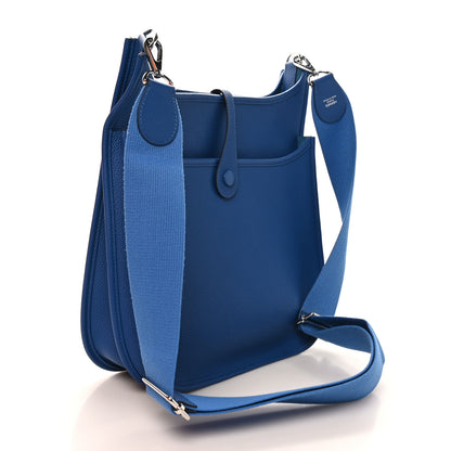 Hermes Taurillon Clemence Evelyne III PM Bleu Royal 3 of 10