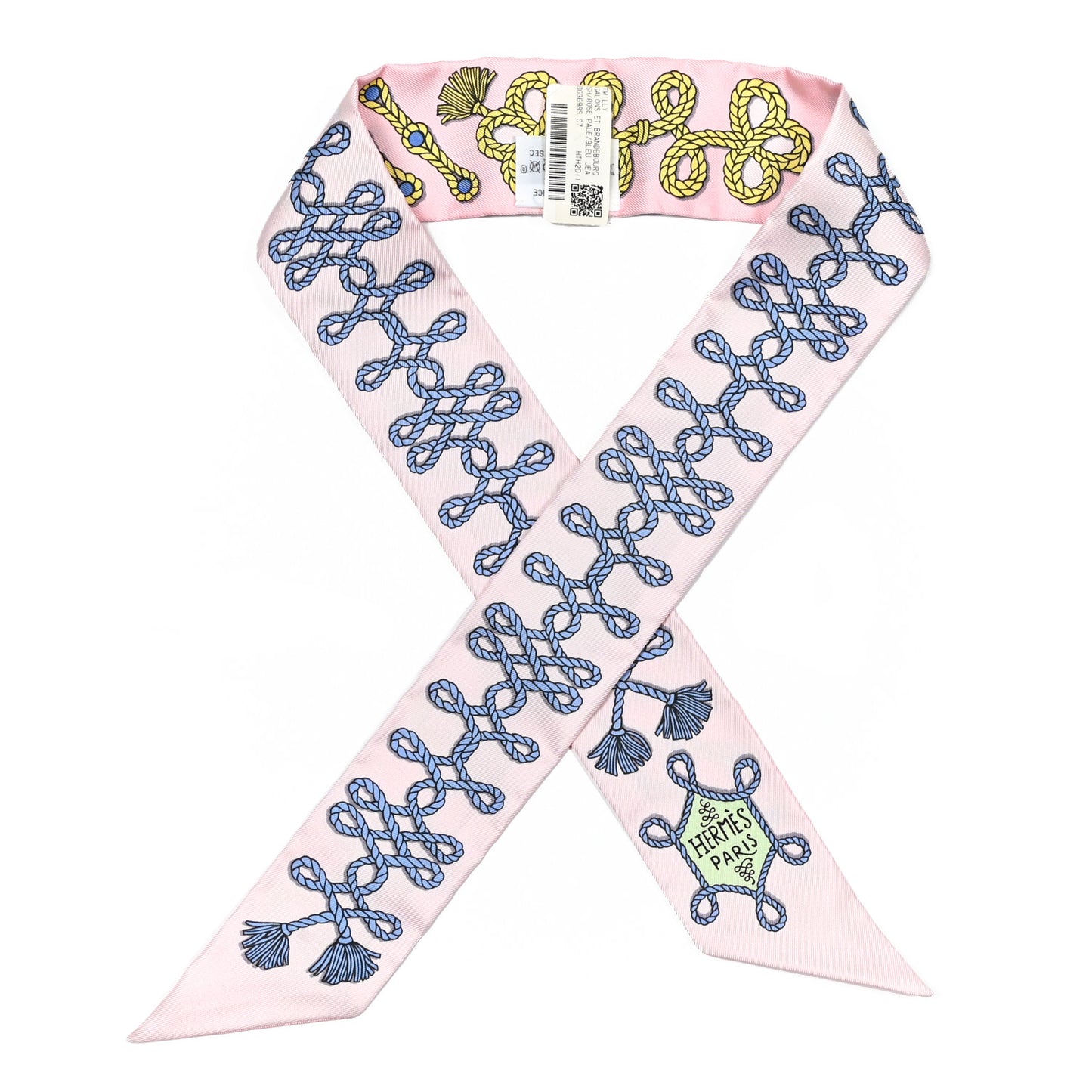 Silk Galons Et Brandebourg Twilly Rose Pale Bleu Jean