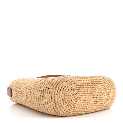 Loewe Calfskin Raffia Paulas Ibiza Pochette Bag Natural Tan 3 of 9