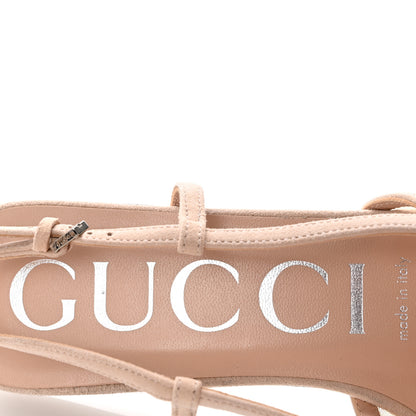 Gucci Suede Mesh Crystal GG Monogram Slingback Ballet Flats 36.5 Light Powder Skin Rose 37 Light Powder Skin Rose 36.5 Light Powder Skin Rose 8 of 9