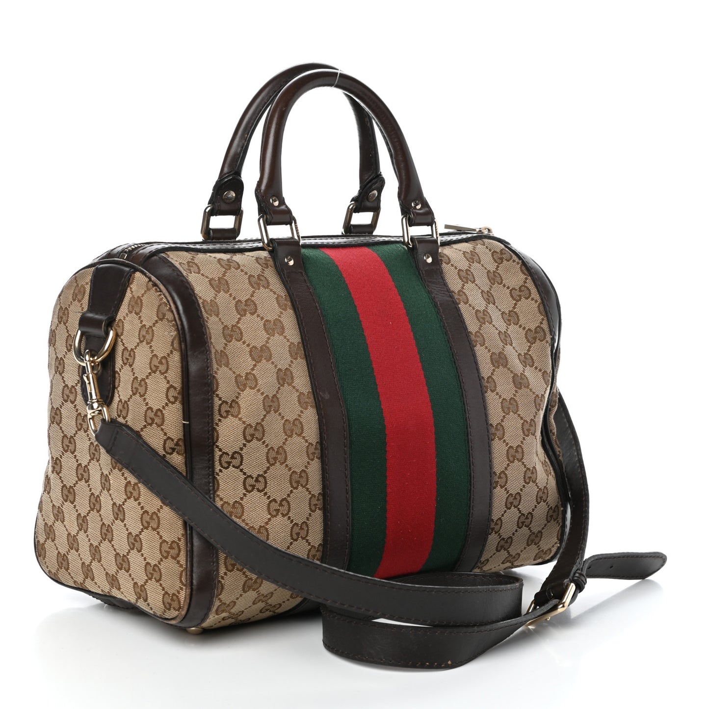 Monogram Vintage Web Medium Boston Dark Brown