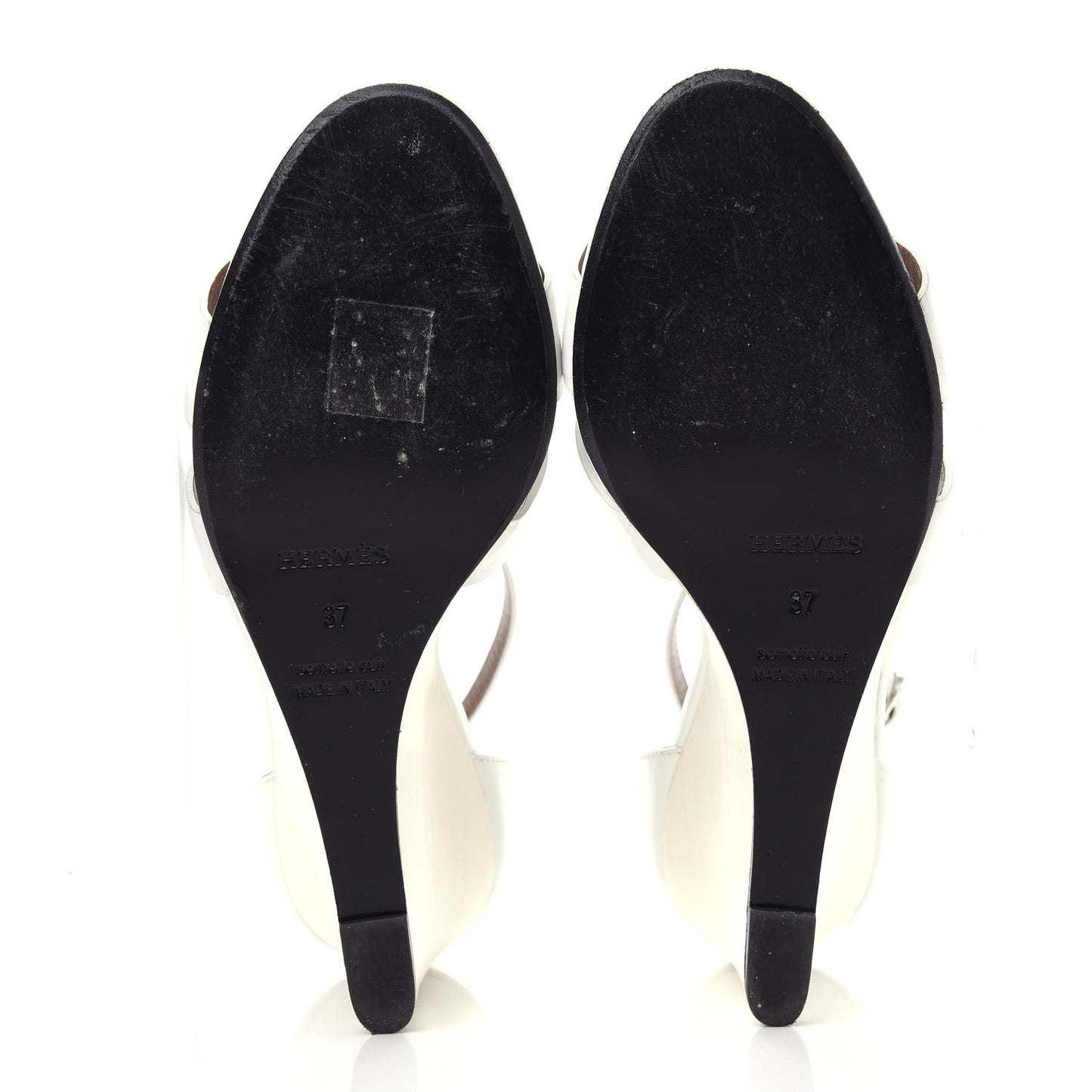 Calfskin Legend Wedge Sandals 37 White