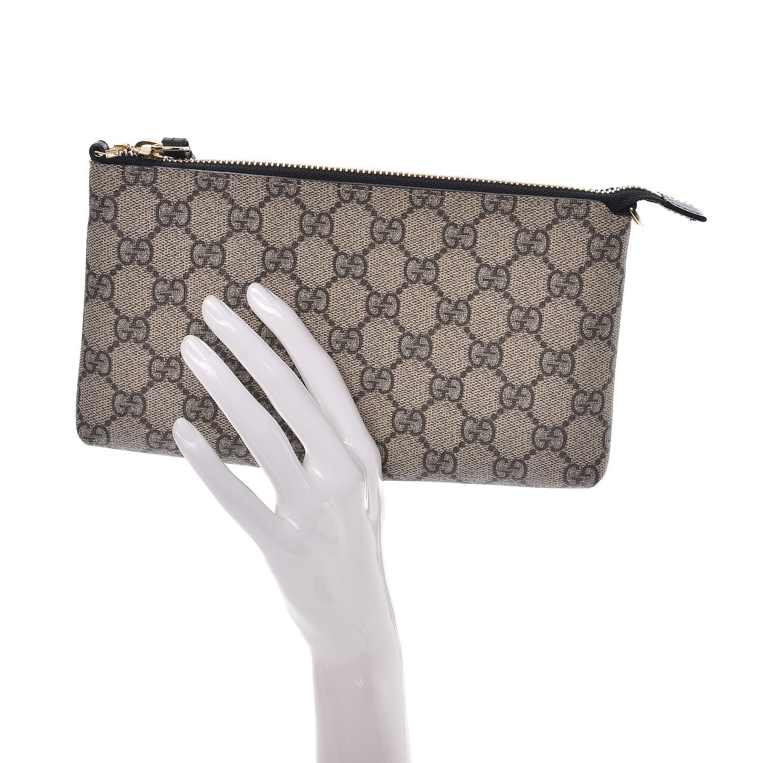 Gucci GG Supreme Monogram Wrist Wallet Black 2 of 8