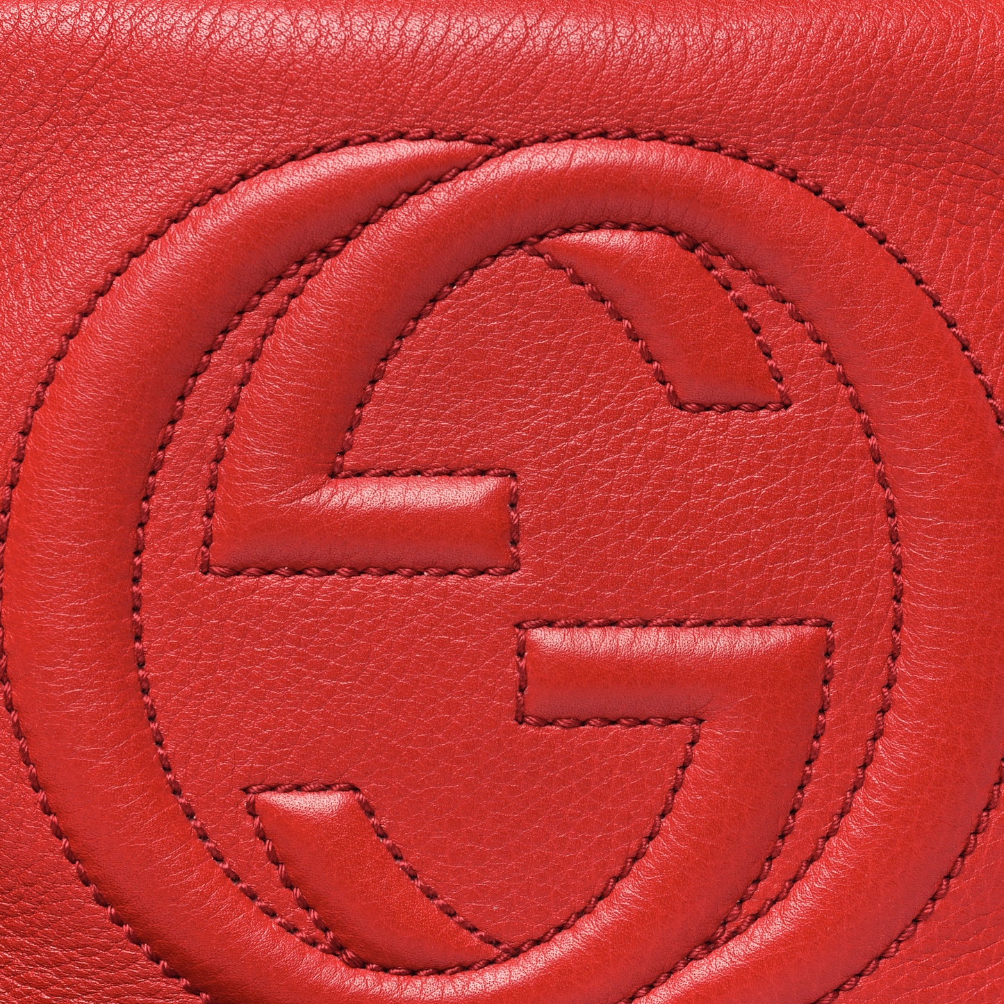 Pebbled Calfskin Small Soho Disco Bag Tabasco Red