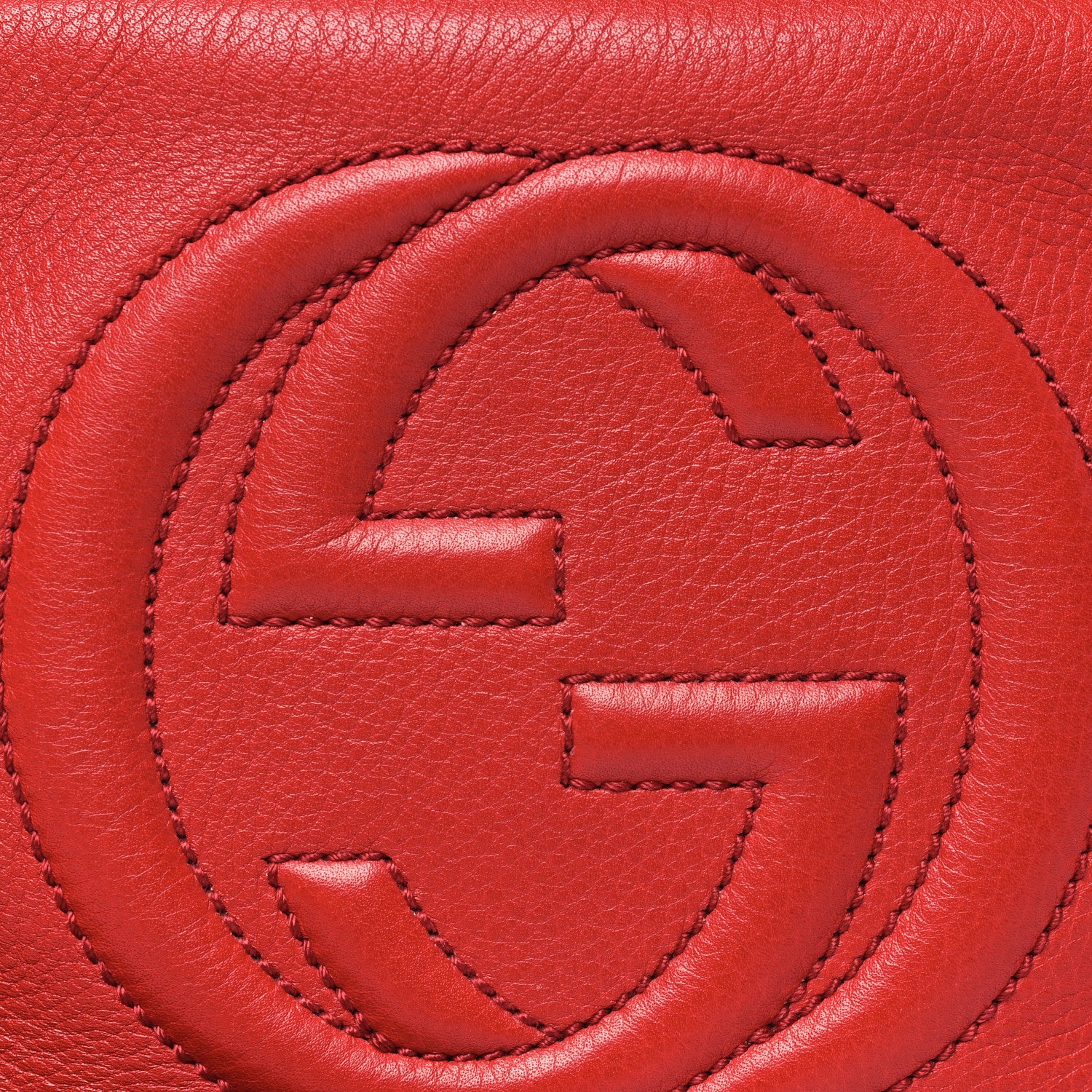 Gucci Pebbled Calfskin Small Soho Disco Bag Tabasco Red 8 of 14
