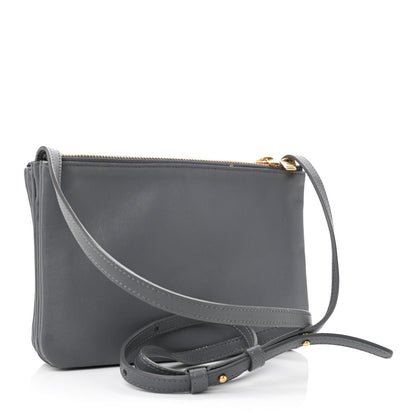 Celine Lambskin Small Trio Crossbody Bag Medium Grey 3 of 13