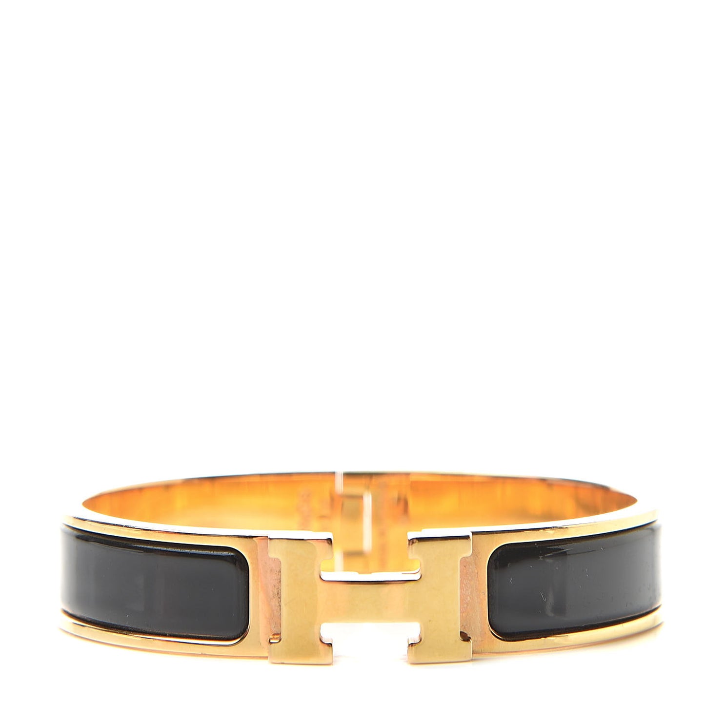 Enamel Narrow Clic Clac H Bracelet PM Black