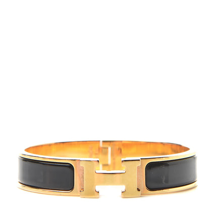 Hermes Enamel Narrow Clic Clac H Bracelet PM Black 1 of 6