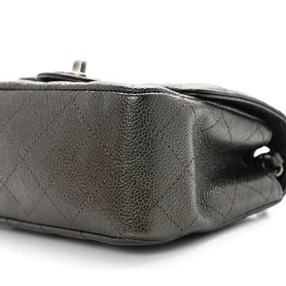 Chanel Metallic Caviar Quilted Mini Square Flap Dark Charcoal 8 of 8