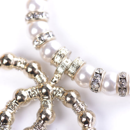 Chanel Pearl Crystal CC Short Necklace Gold 6 of 8