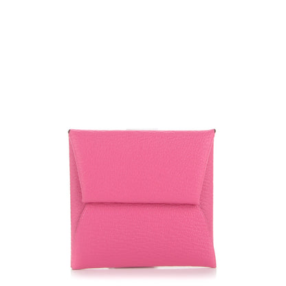 Hermes Chevre Mysore Bastia Coin Purse Rose Tyrien 1 of 7