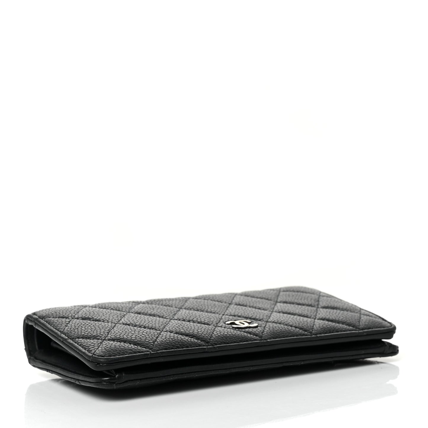 Caviar Quilted Yen Wallet Dark Blue