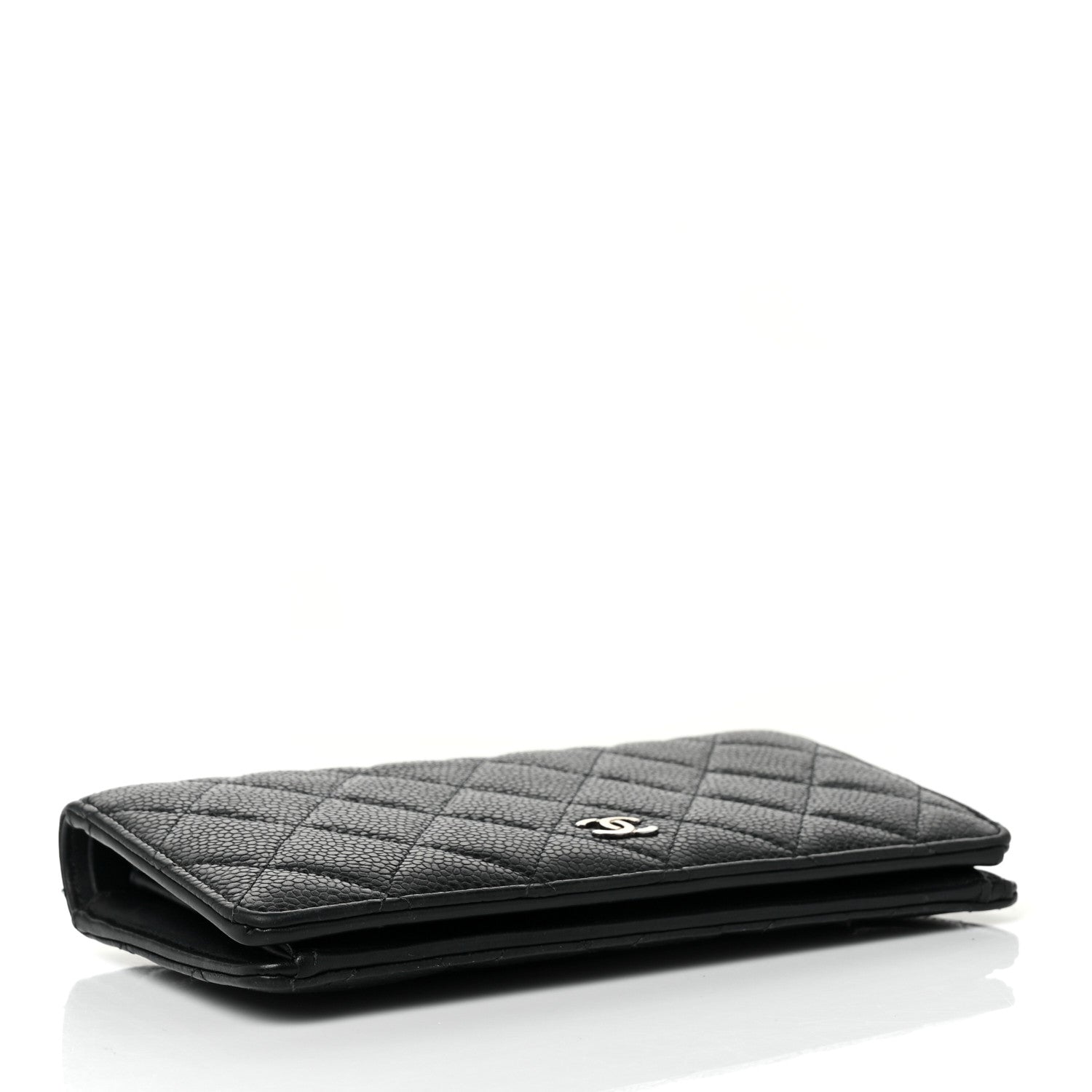 Chanel Caviar Quilted Yen Wallet Dark Blue 4 of 9
