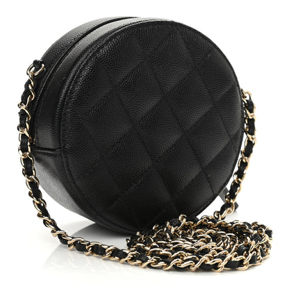 Chanel Caviar Quilted Round Clutch With Chain Black 3 of 12