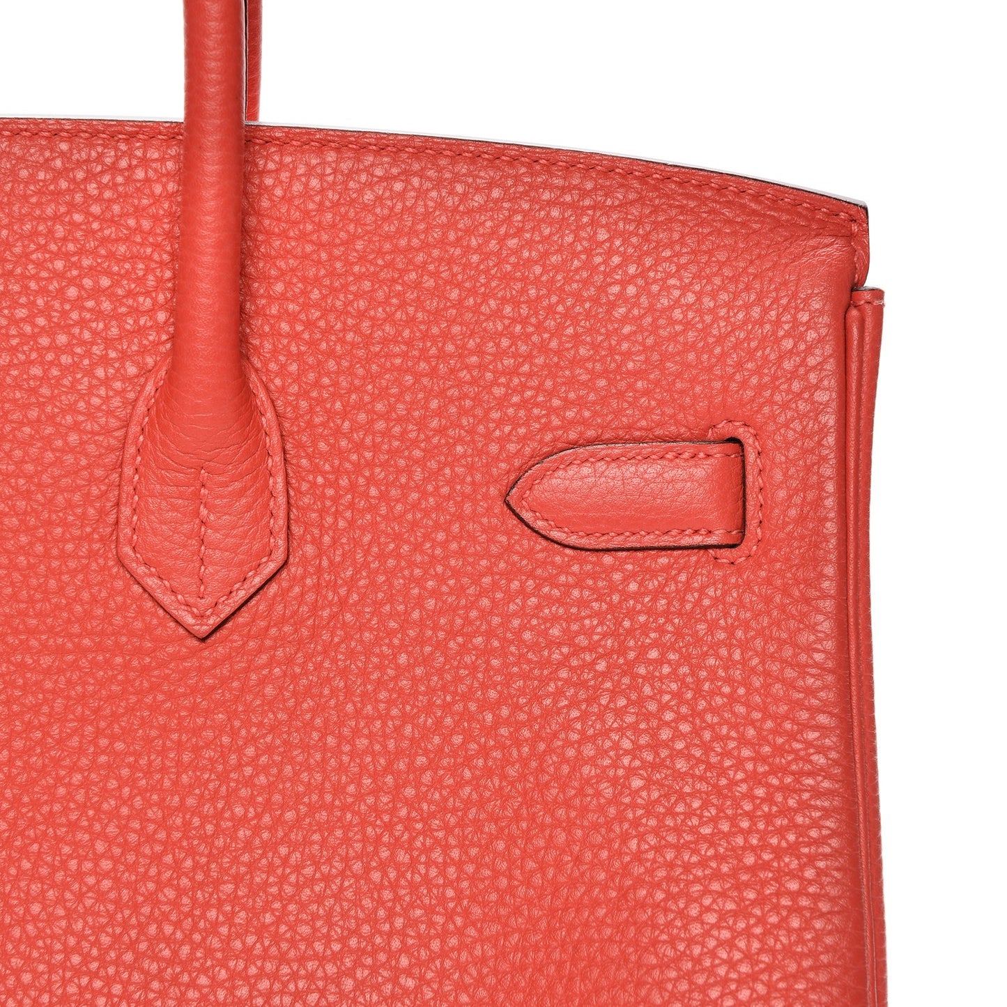 Taurillon Clemence Birkin 35 Rouge Pivoine