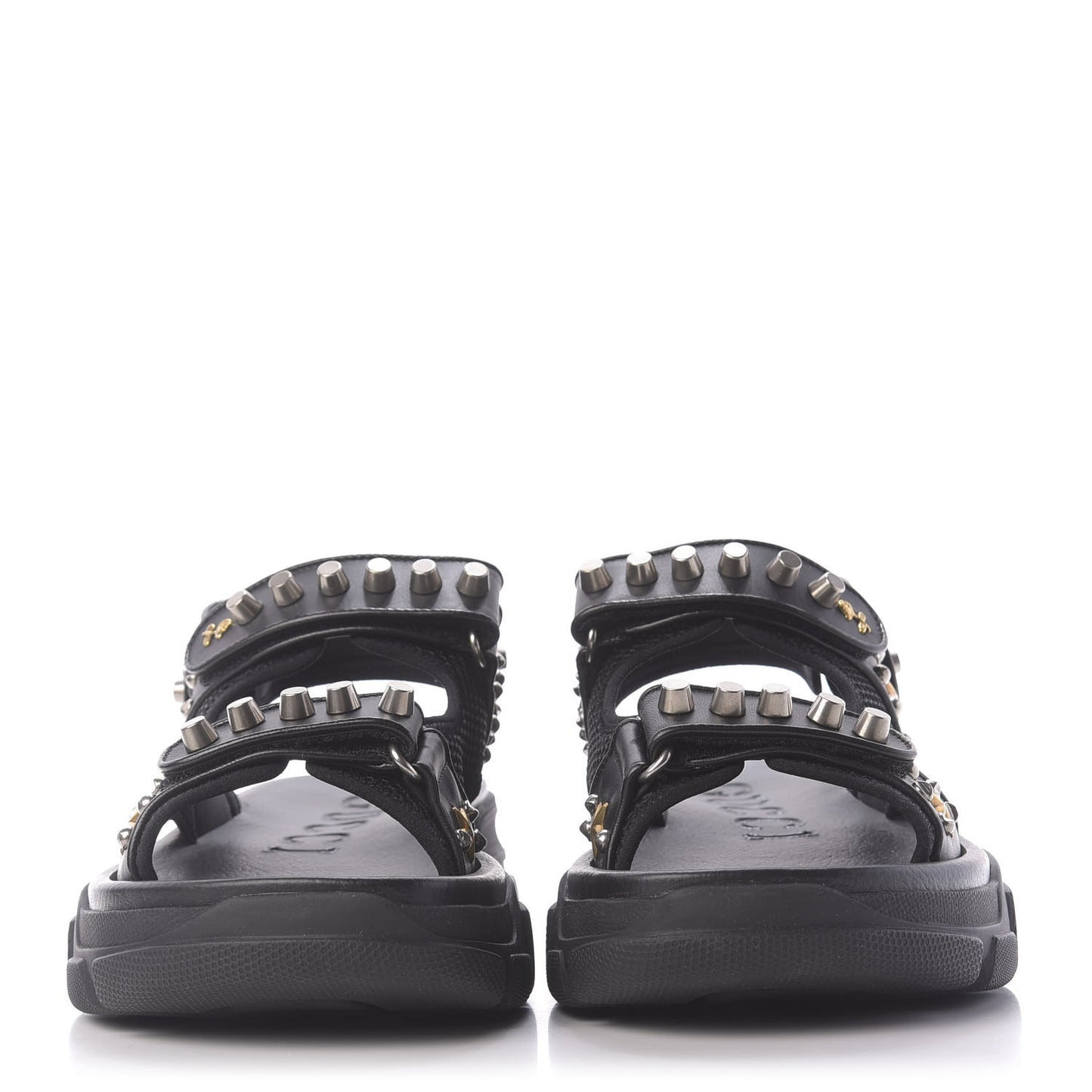 Nappa Mesh Studded Mens Aguru Sandals 7 Black
