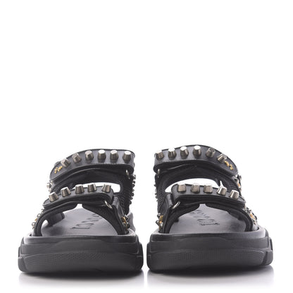 Gucci Nappa Mesh Studded Mens Aguru Sandals 7 Black 2 of 10