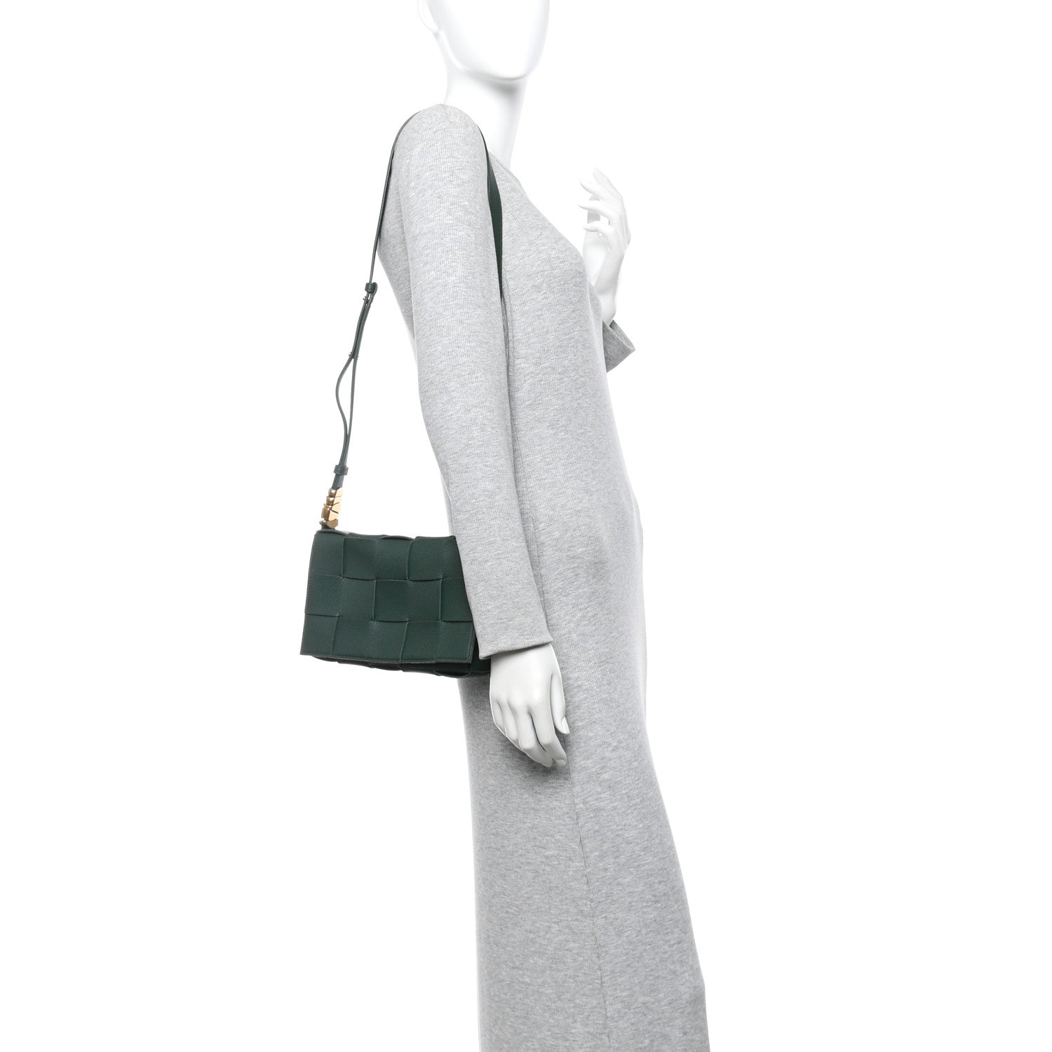 Bottega Veneta Grained Calfskin Maxi Intrecciato Cassette Crossbody Bag Raintree Green 2 of 12