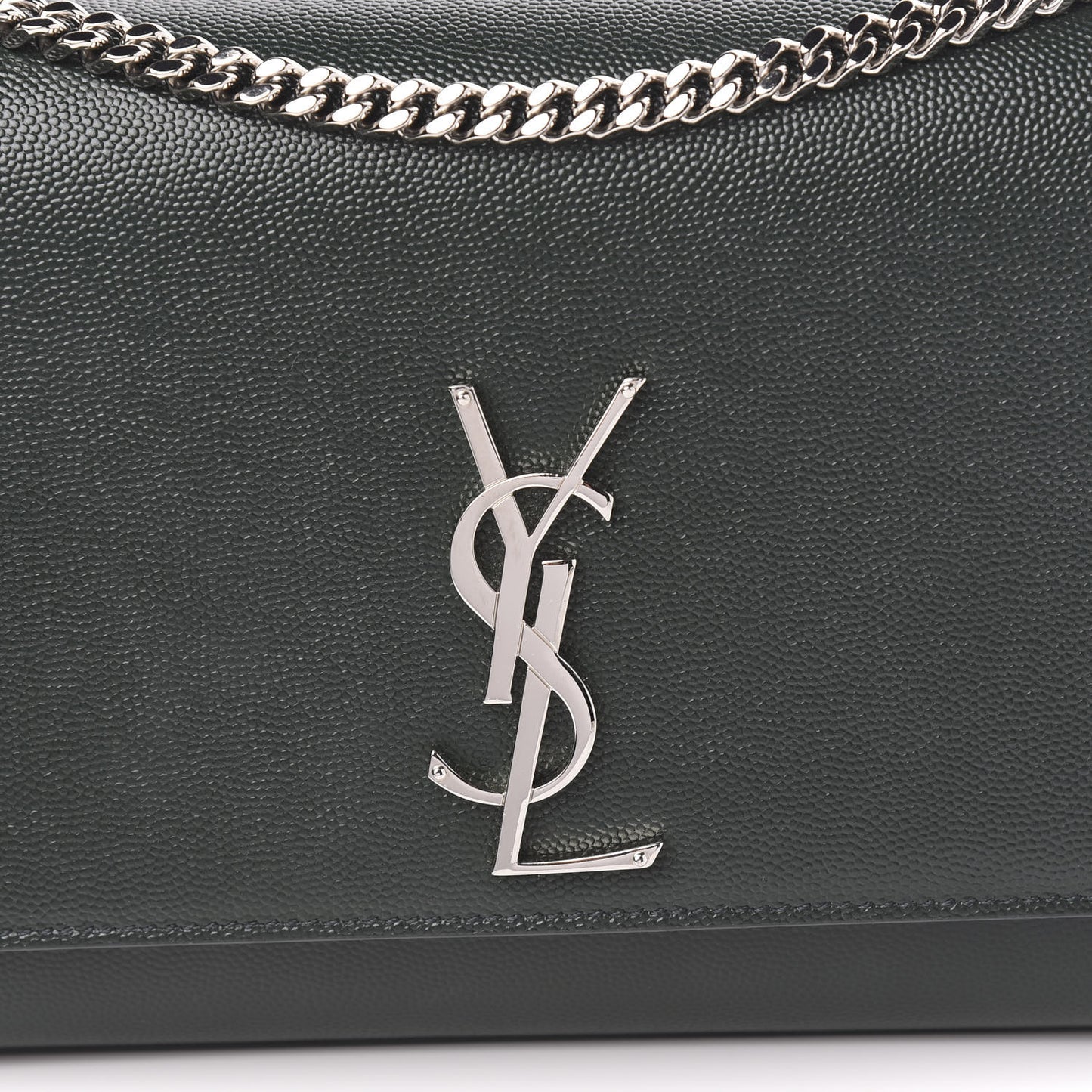Grain De Poudre Medium Monogram Kate Satchel Vert Fonce