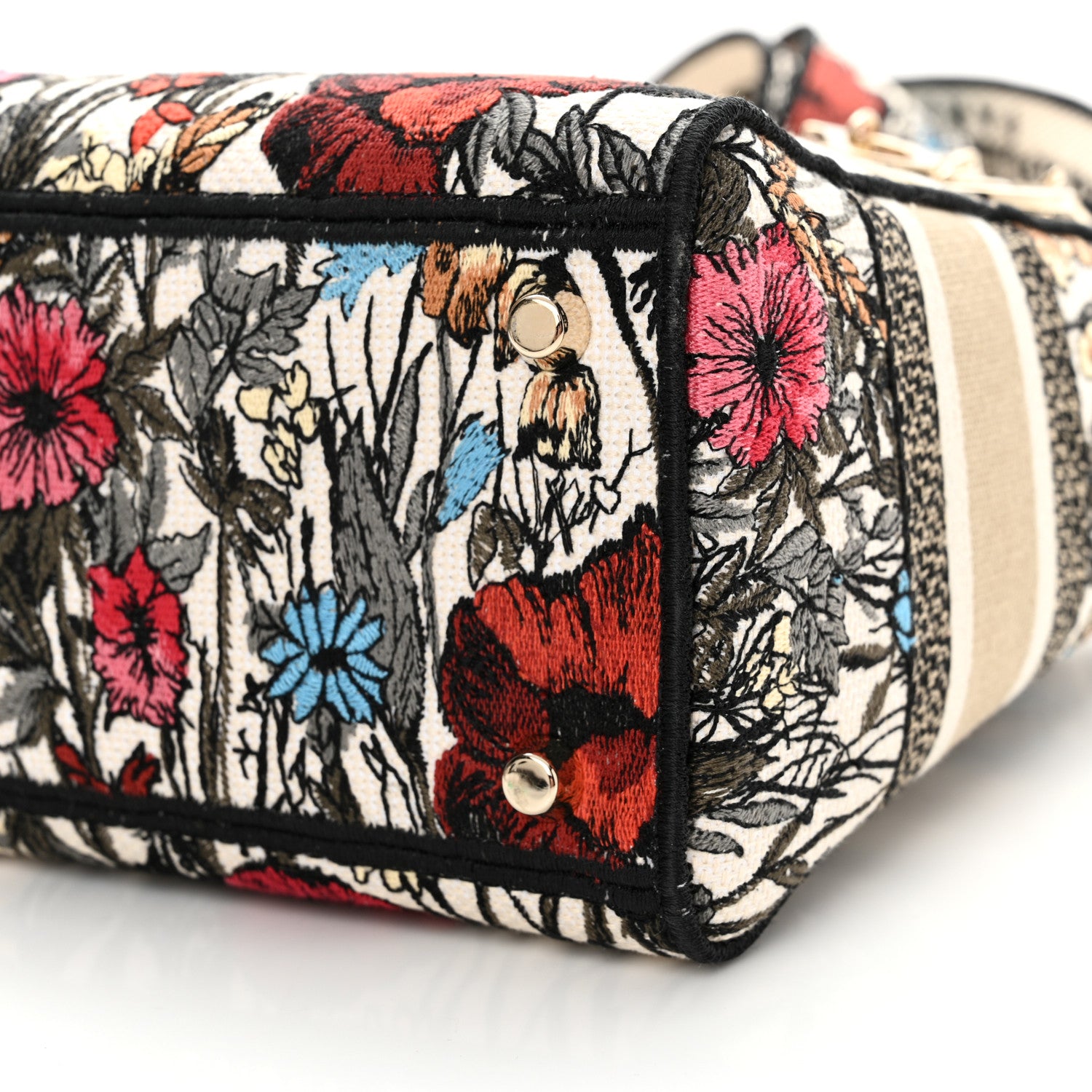 Christian Dior Canvas Embroidered Mille Fleurs Medium Lady D-Lite Multicolor 10 of 12