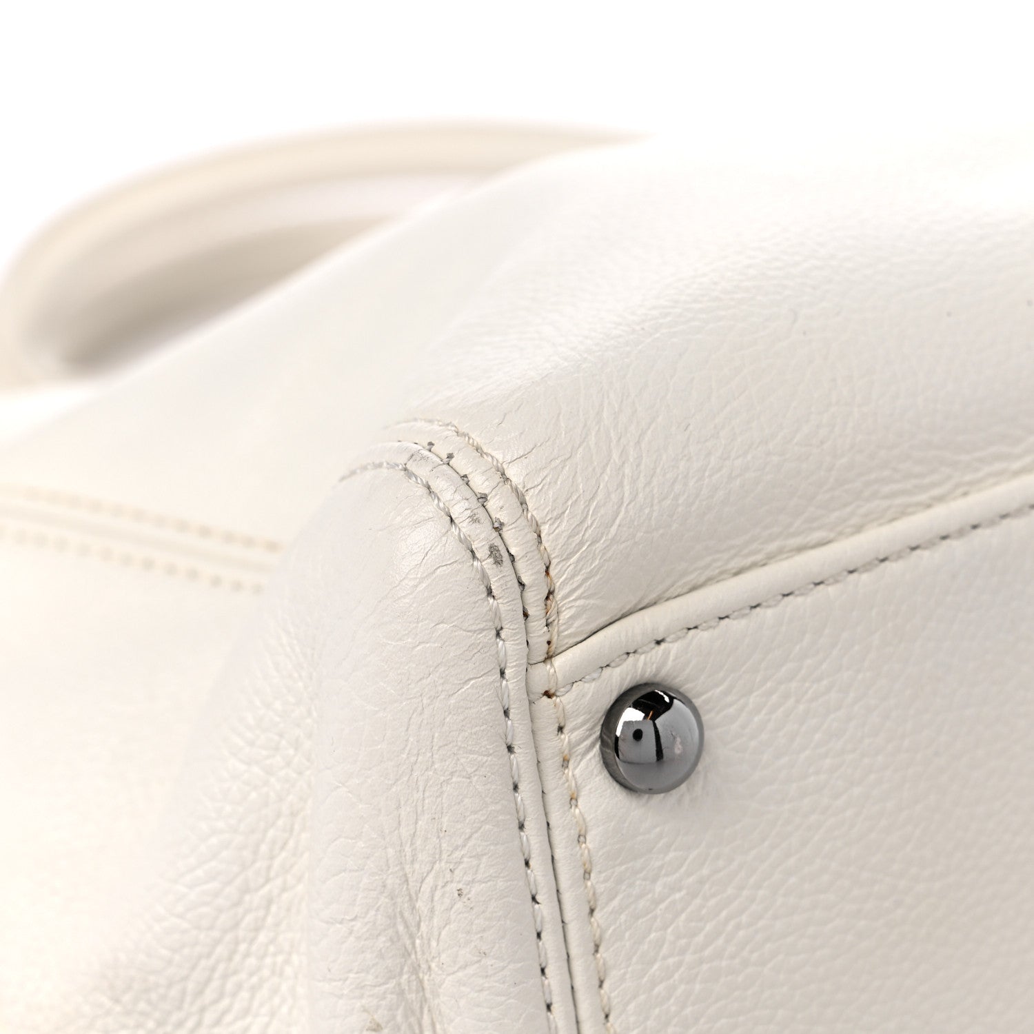 Chanel Calfskin Mademoiselle Lock Cerf Executive Shopper Tote White 8 of 22