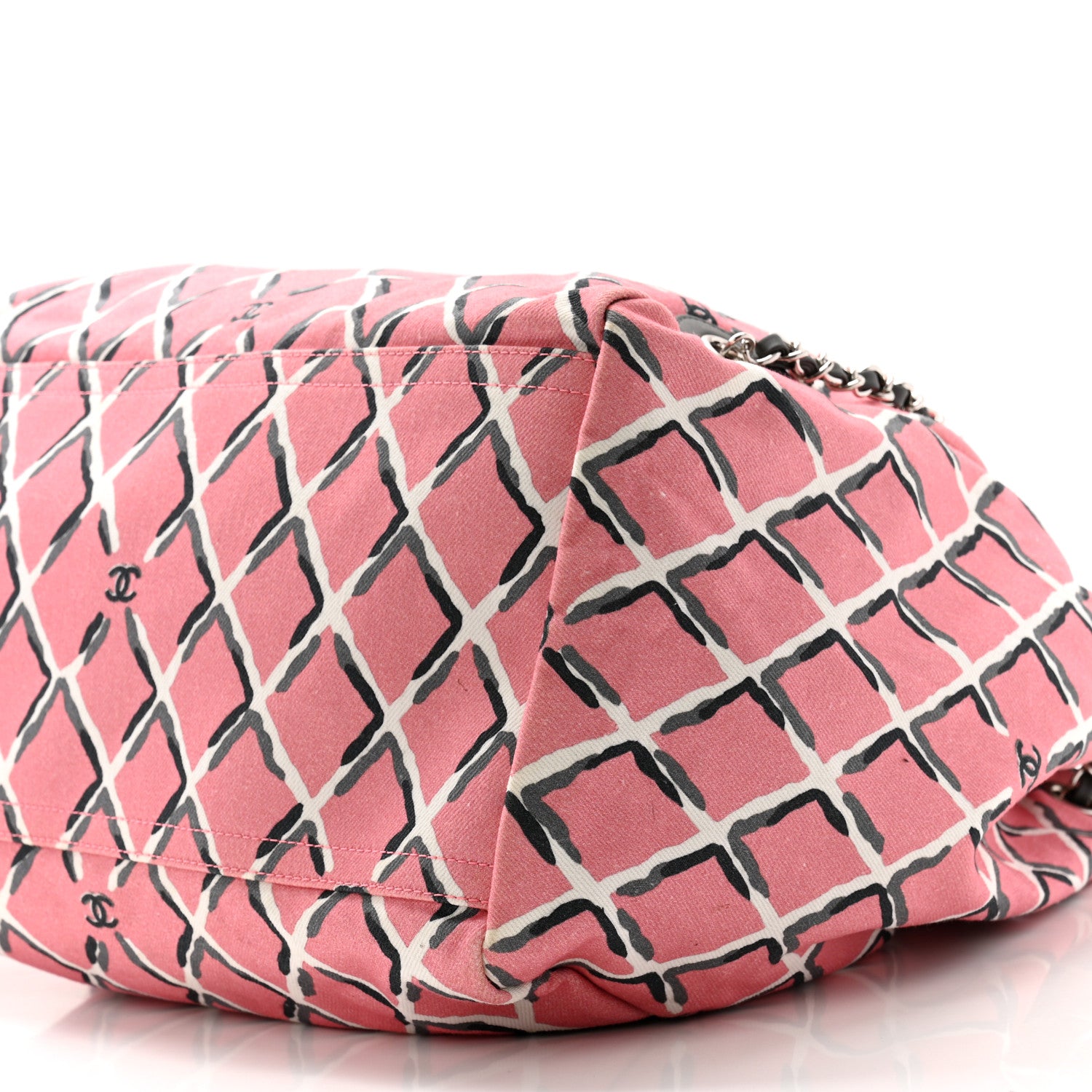 Chanel Canvas Coco Beach Backpack Pink Grey 9 of 12
