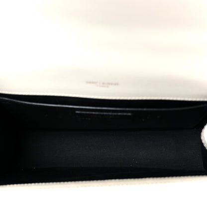 Saint Laurent Grain De Poudre Textured Mixed Matelasse Medium Triquilt Monogram Satchel Crema Soft 4 of 12