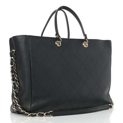 Chanel Bullskin Stitched Medium Shopping Bag Black 3 of 12