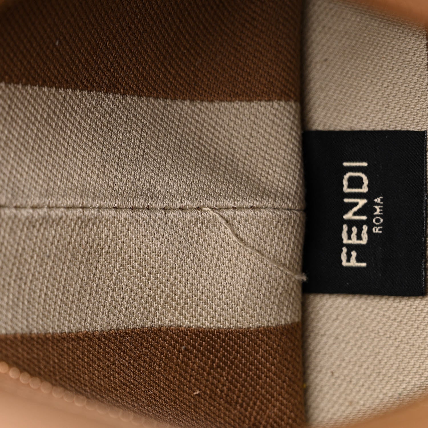 Fendi Fabric Calfskin FF Mini Roll Tote Beige Sand 12 of 12