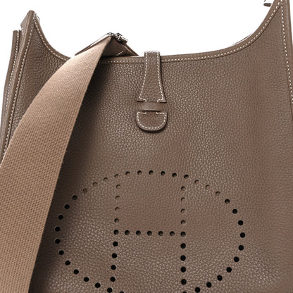 Hermes Taurillon Clemence Evelyne III PM Etoupe 8 of 11