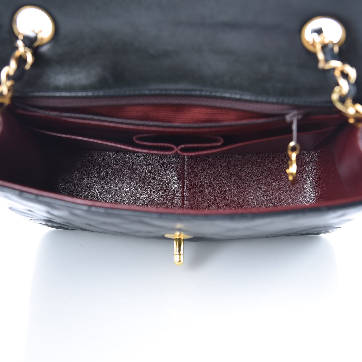Lambskin Quilted Mini Square Flap Black