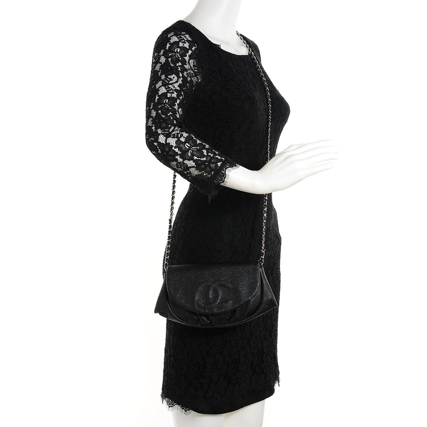 Caviar Half Moon Wallet On Chain WOC Black