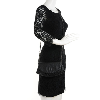 Chanel Caviar Half Moon Wallet On Chain WOC Black 2 of 9