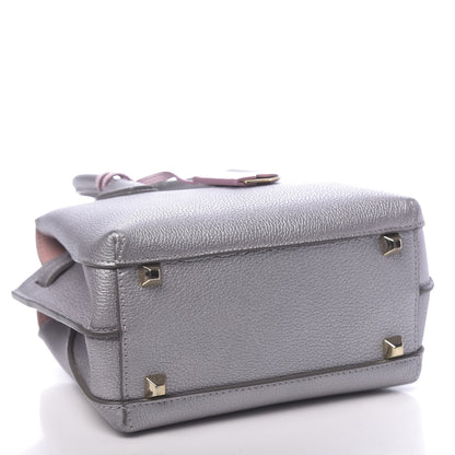 MCM Metallic Grained Calfskin Mini Milla Tote Spike Silver 5 of 15