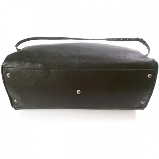 Fendi Goatskin Large Peekaboo Iconic Satchel Black 4 of 12