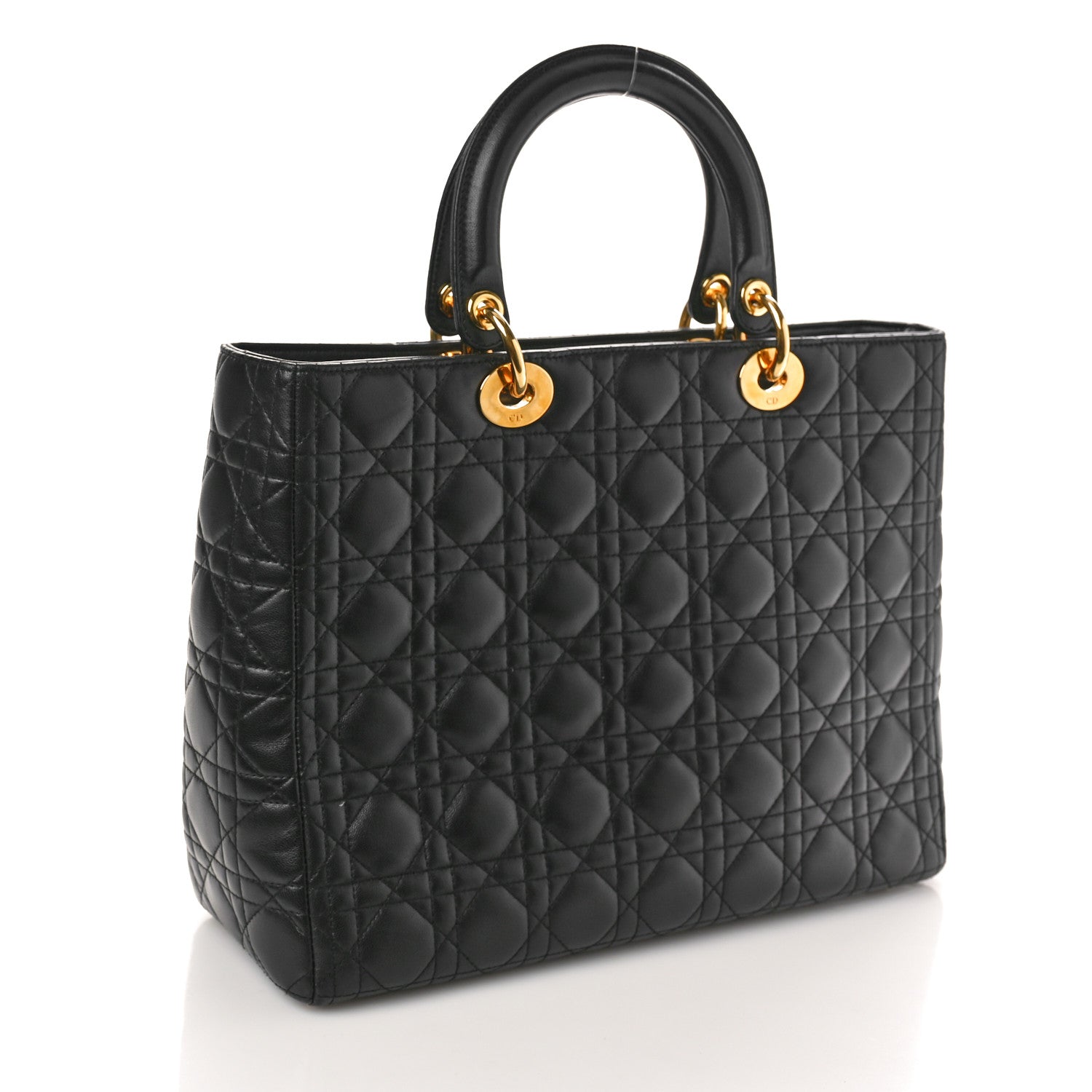 Christian Dior Lambskin Cannage Large Lady Dior Black 3 of 12