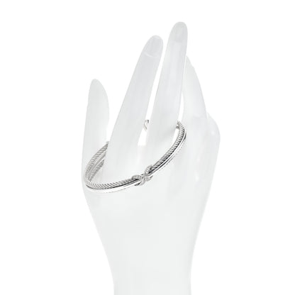 David Yurman Sterling Silver Diamond 7mm Crossover X Bracelet 2 of 4