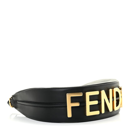 Fendi Vitello Grace Matte Small Fendigraphy Hobo Bag Black 3 of 10