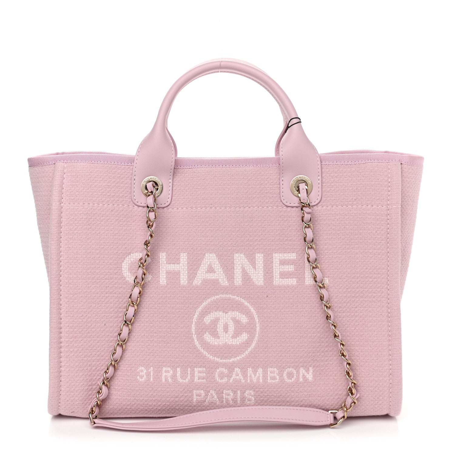 Chanel Mixed Fibers Small Deauville Tote Pink 3 of 11