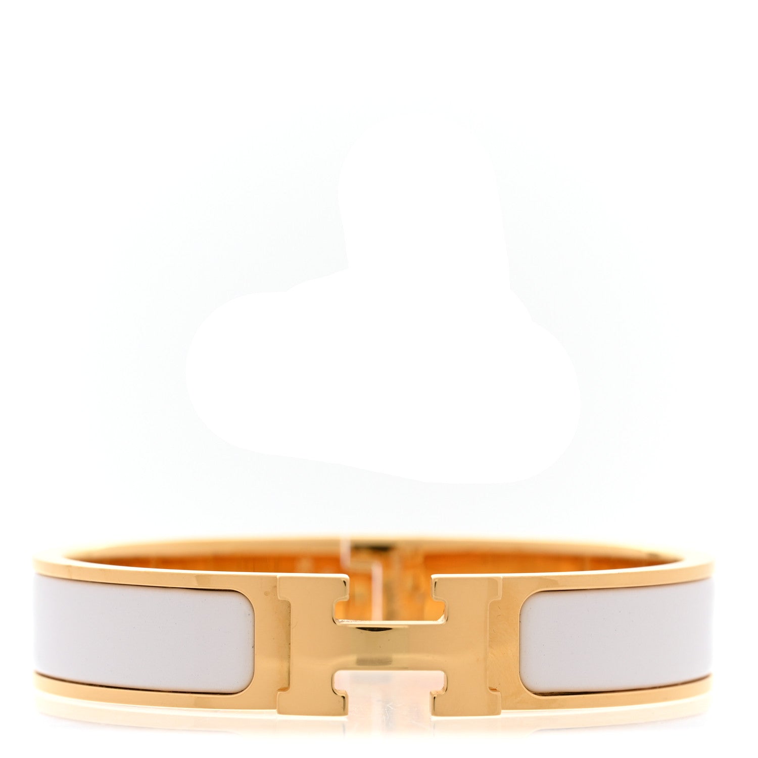 Hermes Enamel Narrow Clic Clac H Bracelet PM White 1 of 6