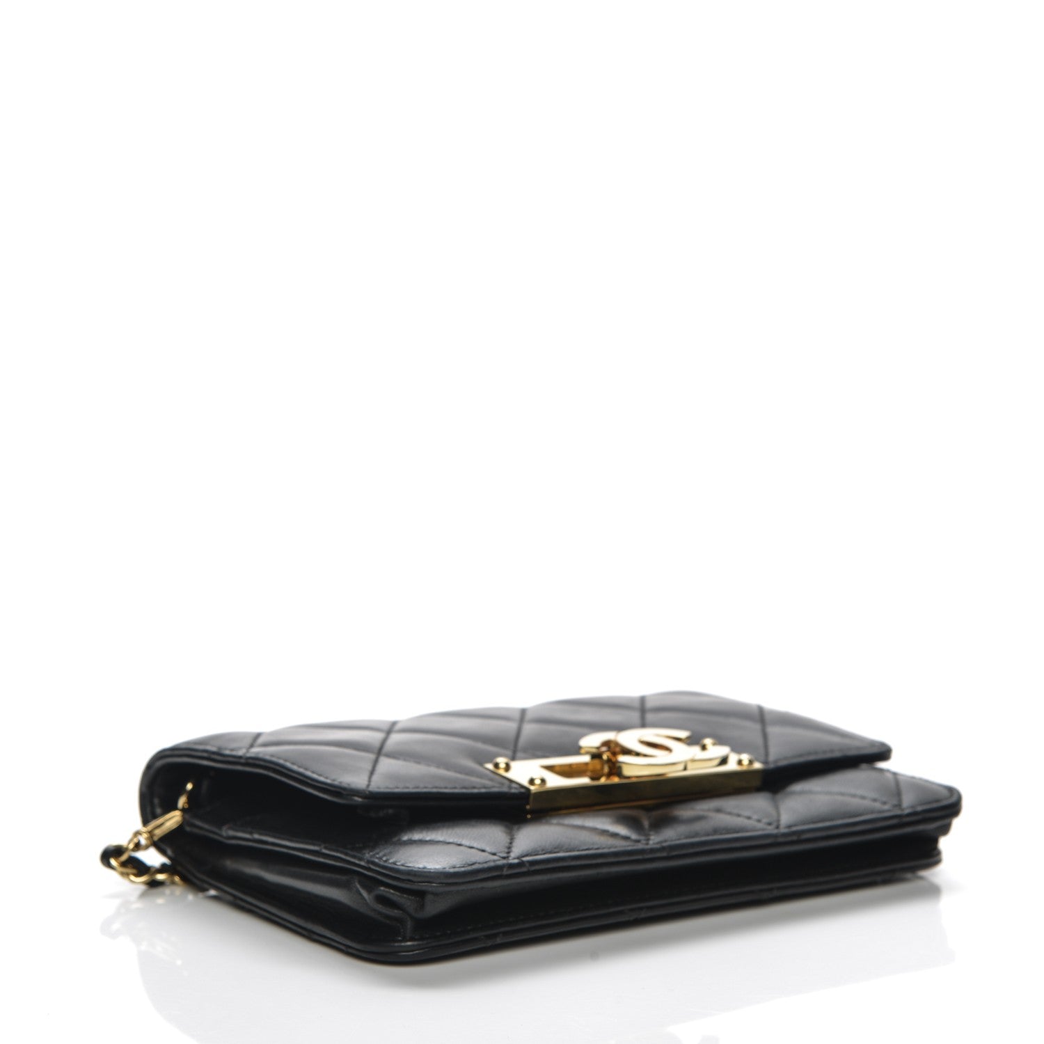 Chanel Lambskin Quilted Golden Class Wallet on Chain WOC Black 4 of 7