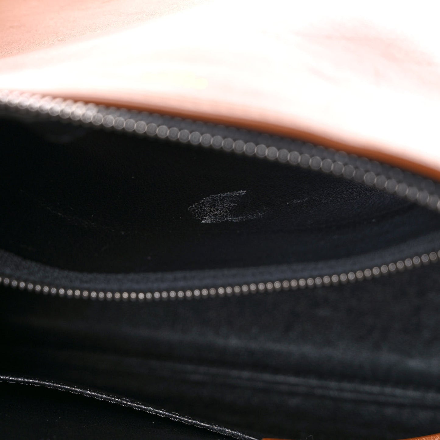 Smooth Calfskin Medium Tri-Color Edge Shoulder Bag Tan